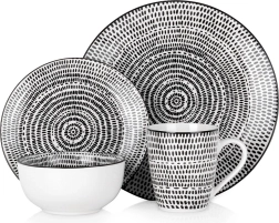 Porculanski set za objedovanje 16 kom s geometrijskim uzorkom