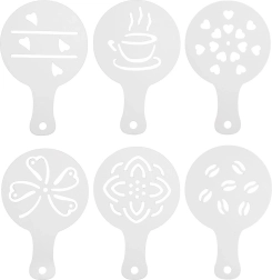 Set de pochoirs pour café et desserts, 6 pcs