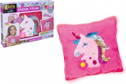 Cuscino Unicorno con paillettes e cucito per bambini