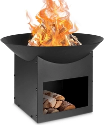 Ogrodowe metalowe palenisko 56 cm z miejscem na drewno Ambiance
