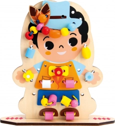 bino vestirsi divertendosi – gioco di infilatura in legno per bambini