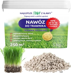 Wieloskładnikowy nawóz do trawnika NPK 20-8-10, granulat 5 kg