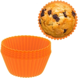 Silikonové formičky na muffiny oranžové 5,5 cm, sada 6 ks