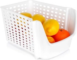 Cesto bianco perforato per frutta e verdura 29 × 21 × 16 cm
