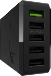 Netvoedingslader GREENCELL ChargeSource 5, 52 W, 5× USB met snel opladen