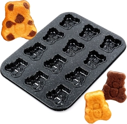 Granitform til småkager og muffins i bamseform 35 × 26,5 cm