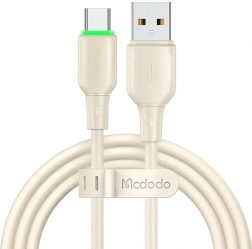 USB‑C kabel Mcdodo z LED diodo 1,2 m, bež