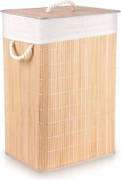 Bamboo laundry hamper 70 L beige