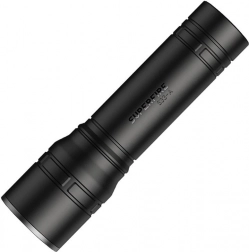 torcia tascabile Superfire con ricarica USB e 4 modalità, nera