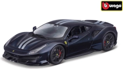 Ferrari TOP 488 Pista blu con striscia argento 1:24 modello Bburago