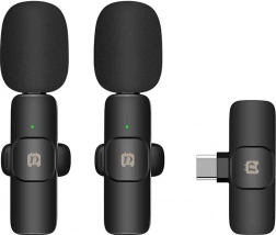 microfono lavalier wireless USB‑C PULUZ per Android (set doppio)