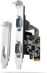 Controller PCIe AXAGON con 2 porte seriali RS232 250 kBd, in confezione staffe standard e low profile