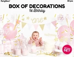 1st Birthday Decoration Set, Rose Gold