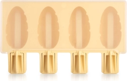 Silikoneform til ispinde med låg gul