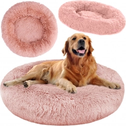 Cuccia in peluche per gatti e cani piccoli 50 cm – Rosa