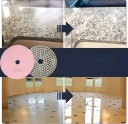 Set de 10 disques de polissage diamantés 80 mm, usage à sec et à l’eau, Velcro, grain 3000