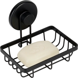 Étagère de douche en métal avec ventouse, noire, 13,5 × 10,5 × 11,5 cm