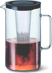 Glass Pitcher 2.5 L with Ice Insert, Assorted Colors