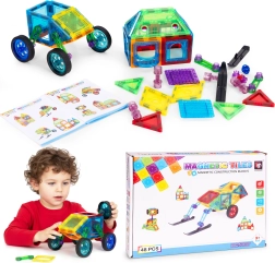 Magnetic Building Set 48 Pieces – House and Car