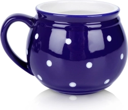 Blue ceramic mug with polka dots 200 ml