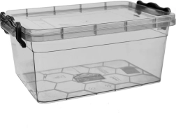 Scatola in plastica per alimenti con coperchio 3 l grigia