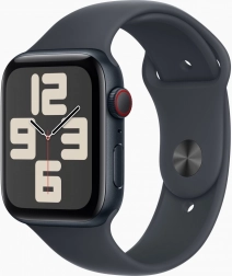 Apple Watch SE GPS + Cellular s aluminijskim kućištem 44 mm u boji ponoći, sportska narukvica M/L