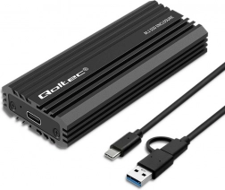 Custodia Qoltec per SSD M.2 NVMe e SATA con connessione USB-C, capacità 2TB