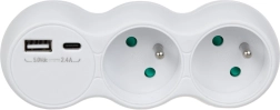 Adattatore per prese elettriche con porte USB e USB-C