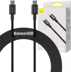 BASEUS Superior USB‑C – USB‑C kábel, 100 W, 2 m, fekete