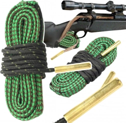 Bore cleaning cord with integrated brass brushes 5.56/.223/.22