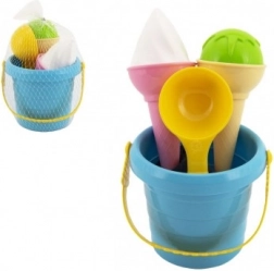 Ice cream-themed sand set – blue bucket and scoop