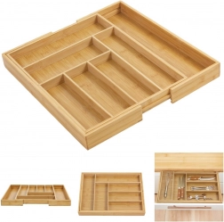 organizer espandibile in bambù per posate da cassetto greenblue