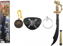 set pirata con spada e accessori in plastica 58 cm su cartone