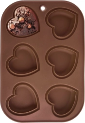 Silikonski pekač za muffine v obliki srca, 6 kosov – ORION