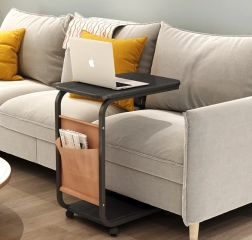 Mobilni konferencijski/sofni stolić na kotačićima – crni