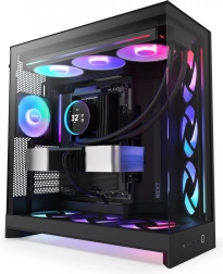 Case per PC NZXT H9 Flow RGB con finestra, nero