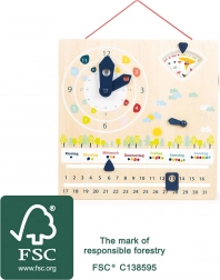 SMALL FOOT Educational Calendar with Clock