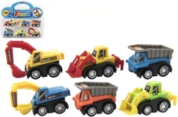 Set di mini mezzi da costruzione 6 pz in blister, 5 cm