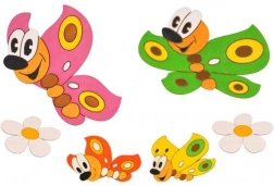 DoDo wooden decoration – butterflies and flowers, set of 6 pcs