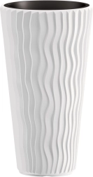 Prosperplast Sandy Slim white flower pot 30 cm