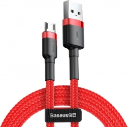 Polnilni in podatkovni kabel micro USB BASEUS Cafule 2 m, 1,5 A, rdeč