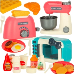 Set da cucina per bambini con microonde, tostapane e frullatore