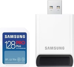Paměťová karta SD SAMSUNG PRO Plus 128 GB s čtečkou
