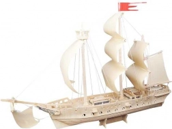 Woodcraft wooden 3D puzzle sailboat – natural
