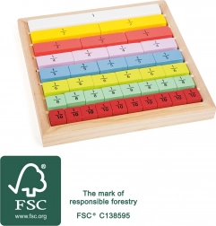 Small Foot educatieve breukentabel van gekleurd hout