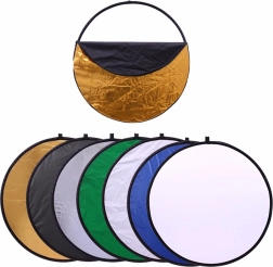 Foldable 7-in-1 Photo Reflector, Round 60 cm with Diffuser