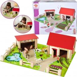 Eichhorn grande fattoria in legno con personaggi, 25 pezzi