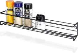 Mensola portaspezie da parete in metallo nera