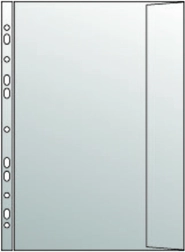 Pochette transparente B4 avec rabat et europerforation, 120 microns