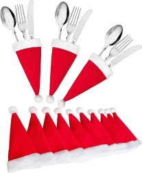 BQ87 CUTLERY POCKETS 6PCS SANTA HAT